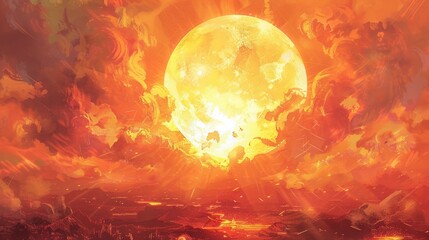 Fototapeta premium A sun that provides life-giving energy like a beautiful woman. Generative AI
