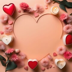 valentine card with roses and heart