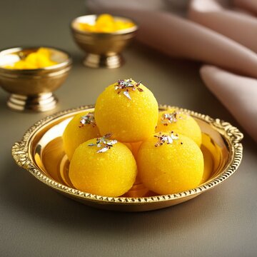 Indian sweet food besan laddu
