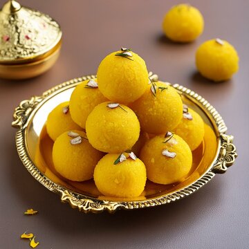 Indian sweet food besan laddu