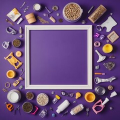 back to school concept with purple background