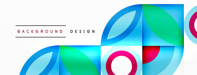 Circles and petals. Geometric beautiful abstract minimal template for Wallpaper, Banner, Background, Card, Book Illustration, landing page