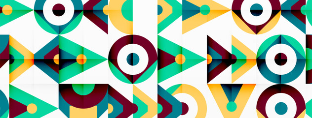 Colorful circle and triangle abstract background. Template for wallpaper, banner, presentation, background