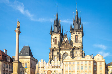 Church of Our Lady before Tyn at the Old Town Square in Prague, Czech Republic, Europe.