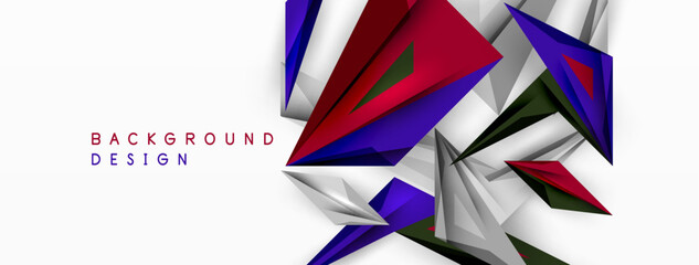 Minimal geometric abstract background. Low poly dynamic triangle design. Trendy techno business template for wallpaper, banner, background or landing