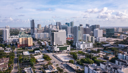 Fort Lauderdale Florida aerial skyline view. 