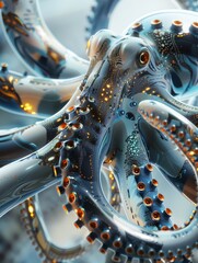 Fototapeta premium Futuristic Bio-Robotic Octopus