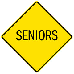 Pedestrian walkways sign seniors