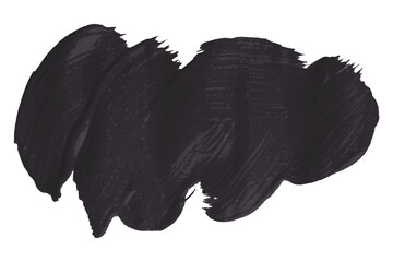Black brush strokes isolated on transparent background.