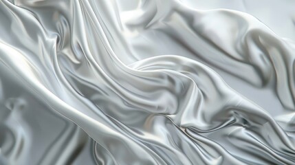 Obraz premium Transform your designs into a realm of luxury with this exquisite white silver fabric, featuring a silky satin feel and a subtle, captivating blur for a truly refined look