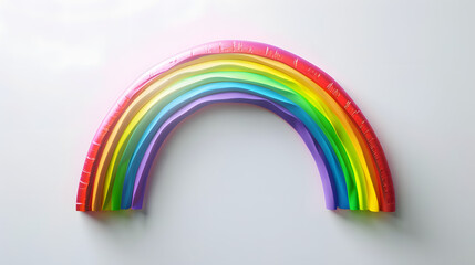 3d Rainbow isolated on white background. Weather Phenomenon Concept. 3d illustration