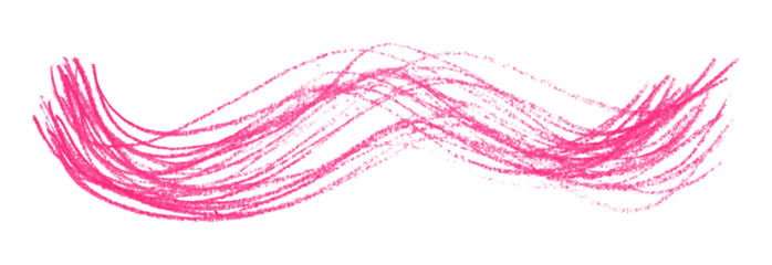 Pink pencil strokes isolated on transparent background.