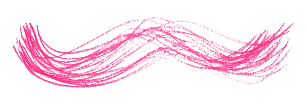 Pink pencil strokes isolated on transparent background.