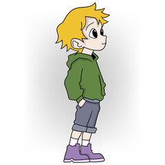 illustration of a student full of questions in his mind