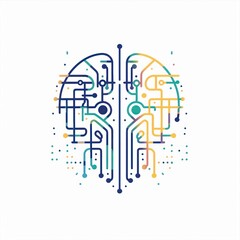 Obraz premium Creative idea flat line icon. Brain in lightbulb vector illustration. Thin sign of innovation, solution, education logo.