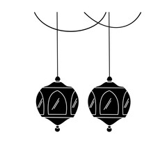Hanging Islamic latern silhouette