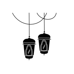 Hanging Islamic latern silhouette