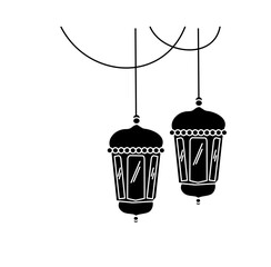 Hanging Islamic latern silhouette