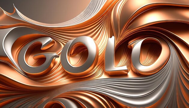3D Gold Metallic Swirl GOLO Art