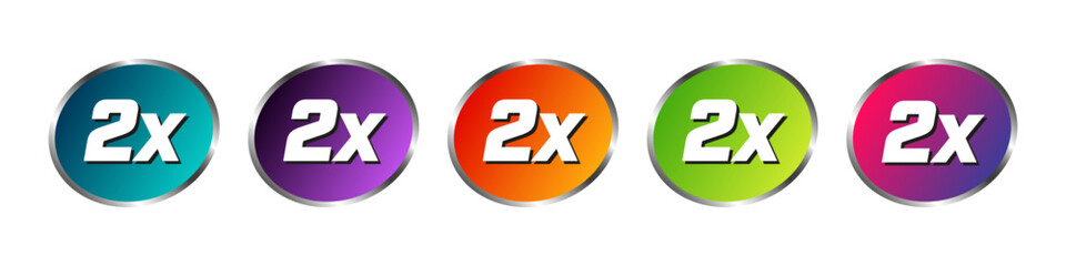 Vector sign 2x for product packaging labels.