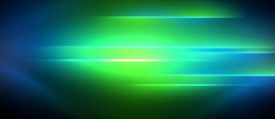 Neon dynamic diagonal light rays background. Techno digital geometric concept design for wallpaper, banner, presentation, background