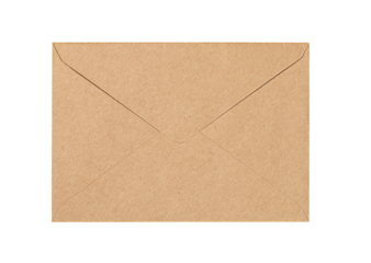 Closed craft envelope isolated on transparent background