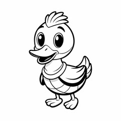 Cute duck mascot art vector illustration design for kids.