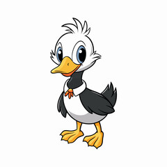Cute duck mascot art vector illustration design for kids.