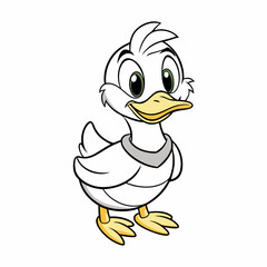 Cute duck mascot art vector illustration design for kids.