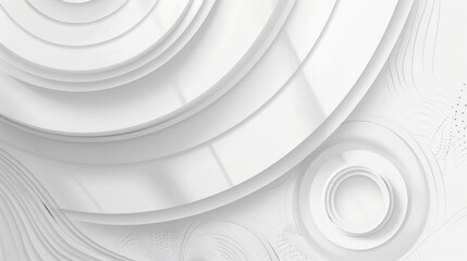 Fototapeta premium White abstract background with geometric shapes. Modern circle lines pattern. Minimal geometric design. Futuristic concept. Suit for cover, poster, banner, AI generated