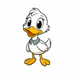 Cute duck mascot art vector illustration design for kids.