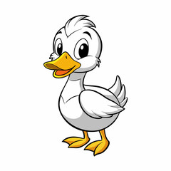 Cute duck mascot art vector illustration design for kids.