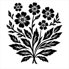 Flowers silhouette vector, lowers icon vector silhouette, set of leaves of beautiful plants, leaves, plant design, vector illustration