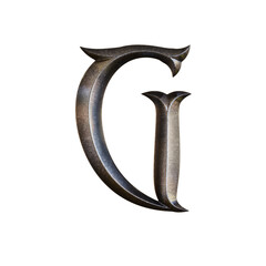 Ancient Metal 3D Alphabet PNG Letters
