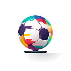 Obraz premium Soccer tv symbol logo template illustration on white background