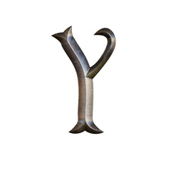 Ancient Metal 3D Alphabet PNG Letters