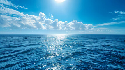 Fototapeta premium Golden Fields Under Blue Skies