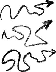 Hand Drawn Chalk Freehand Arrows Set