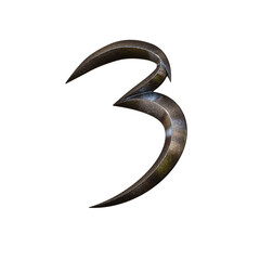 Ancient Metal 3D Alphabet PNG Letters