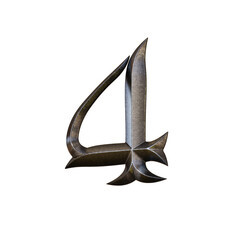 Ancient Metal 3D Alphabet PNG Letters