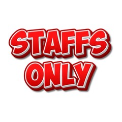 3D Staffs only text poster