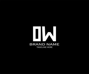 Fototapeta premium Abstract DW letter logo. black background.