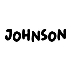 3D Johnson name  text poster art