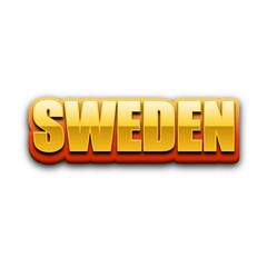 3D Sweden text poster art