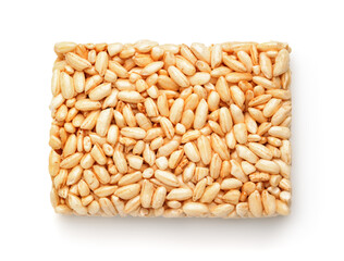 Top view of puffed rice bar