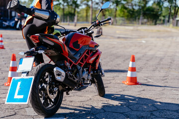 Fototapeta premium Concept of motorcycle school of driving.