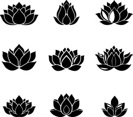Silhouette of lotus flower