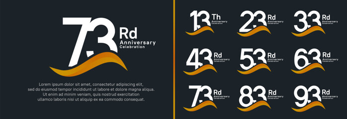 anniversary logotype set. vector design white color number can be use for special moment