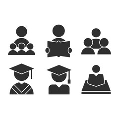 Student icon or logo design isolated sign symbol vector illustration. Education icons collection, high quality black line style vector