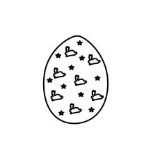 patterned easter eggs line illustration